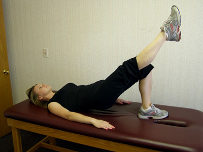 Bridging with Straight Leg Raise